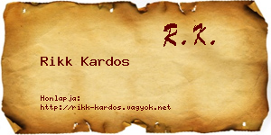 Rikk Kardos névjegykártya